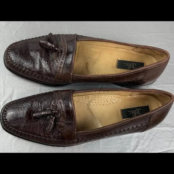 Men\'s Zelli Slip On Loafers Dress Shoes Size 11.5M Brown Genuine Ostrich Claw main image 8